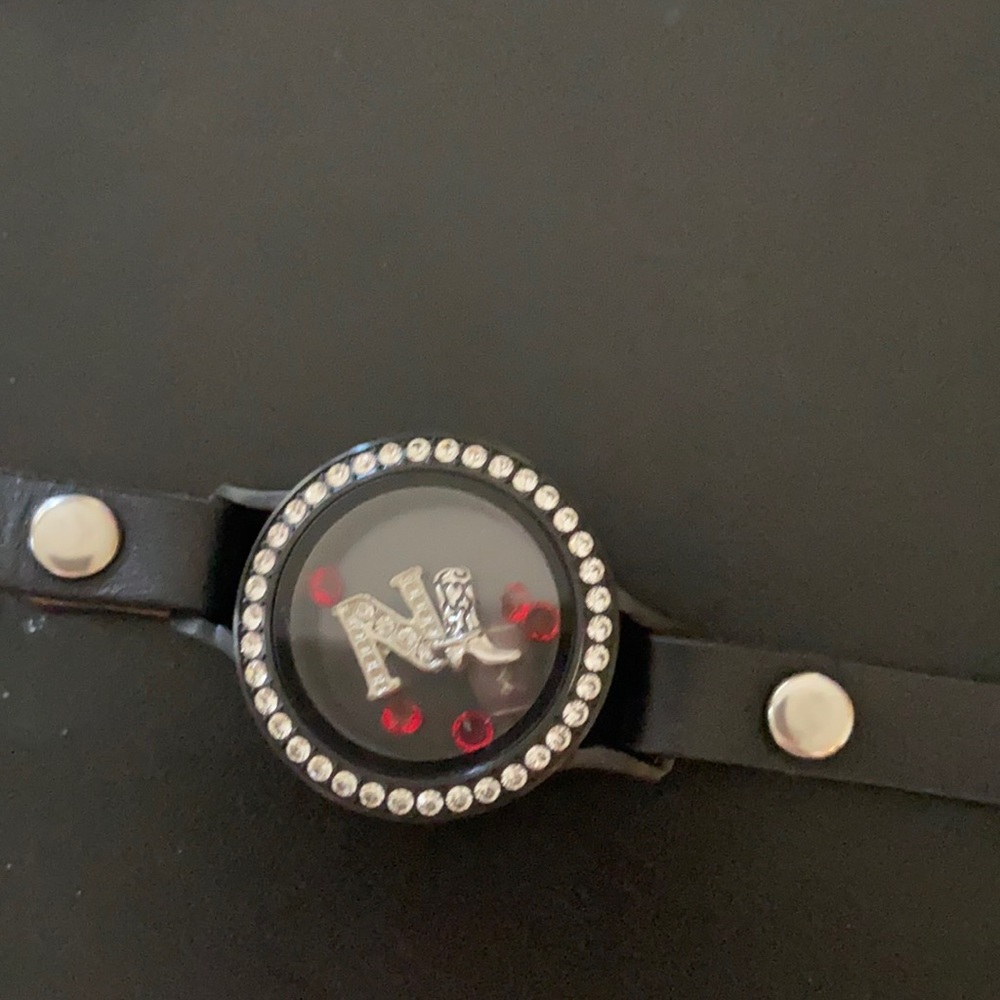 Nebraska leather bracelet